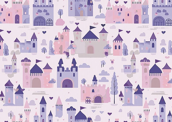 Magic Castle, Fairy Purple - Motorised Roman Blind - Image 7